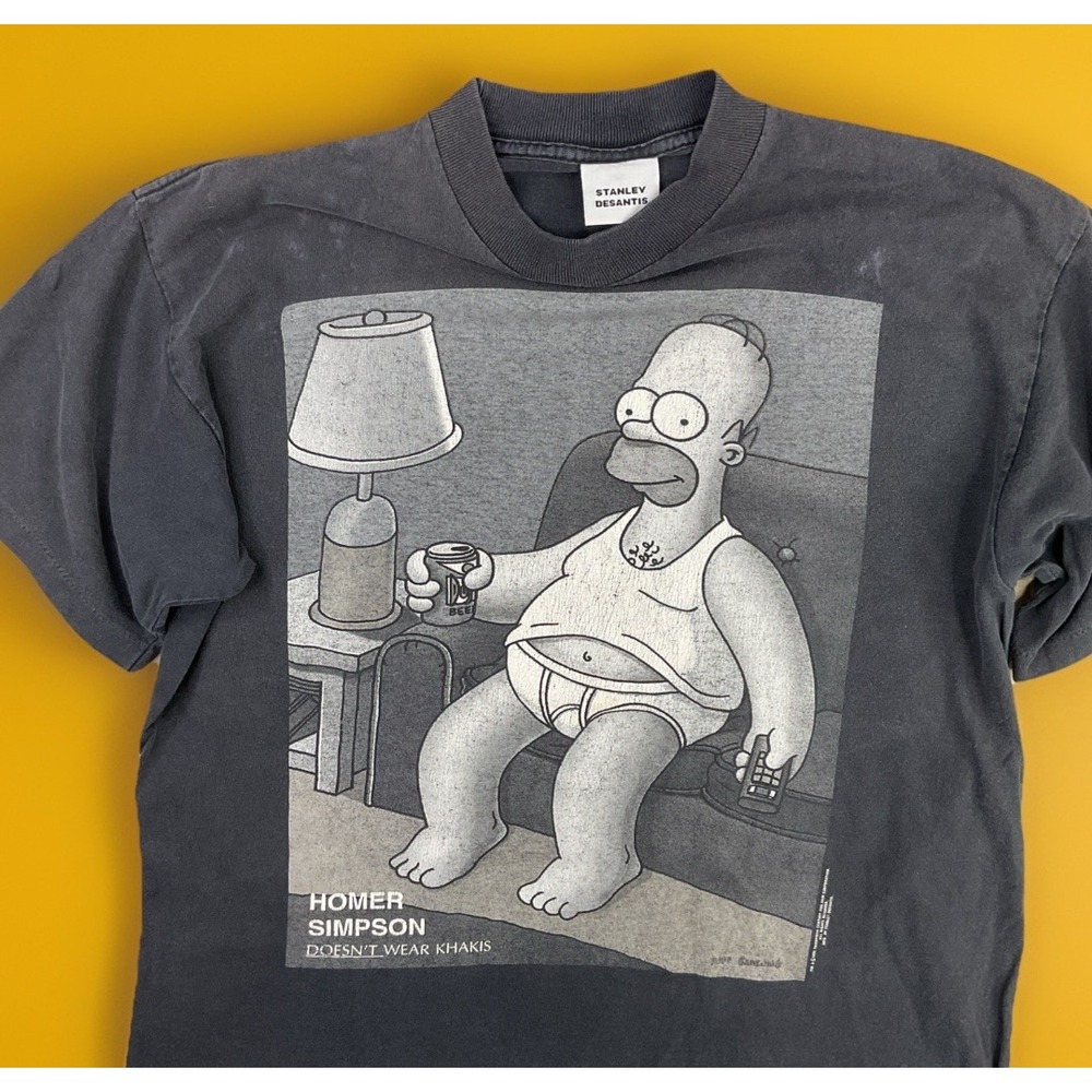 Vintage Homer Simpson T-Shirt 90s Doesn't Wear Khakis Stanley‎ Desantis Men Sz L
